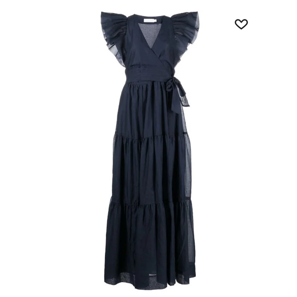 Jonathan Simkhai banks puff sleeve maxi dress in midnight